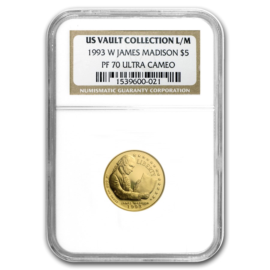 1993-W Gold $5 Commem Bill of Rights PF-70 NGC