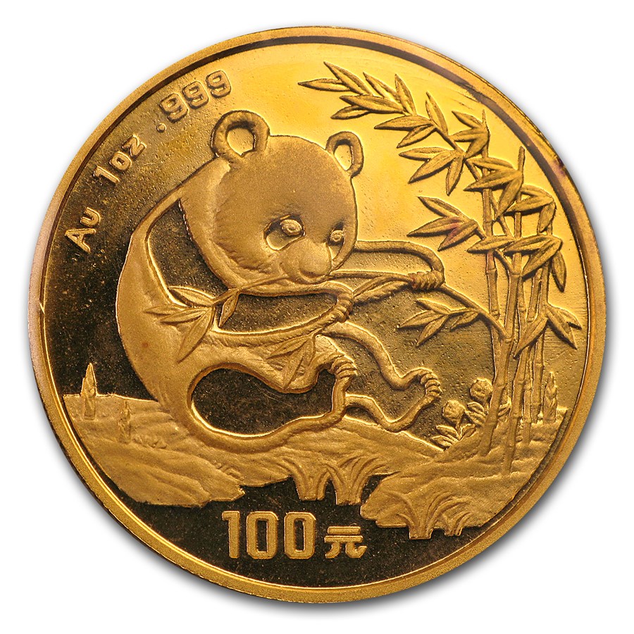 1994 China 1 oz Gold Panda Large Date BU (Sealed)
