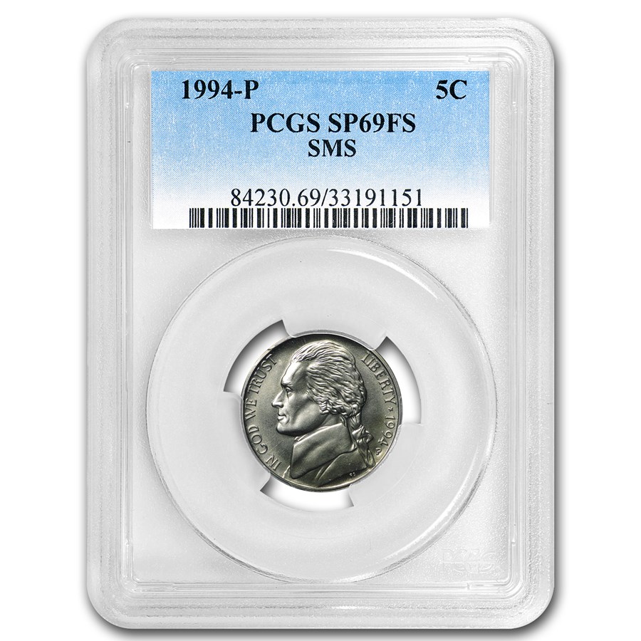 1994-P Jefferson Nickel Matte Finish SP-69 PCGS (Full Steps)