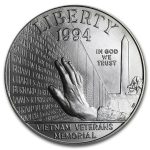 1994-W Vietnam Veterans Memorial $1 Silver Commem BU (Box & COA)