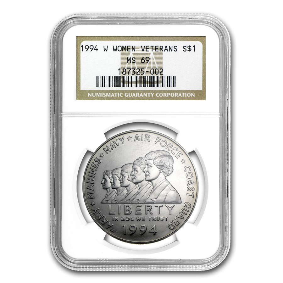1994-W Women in Military $1 Silver Commem MS-69 NGC
