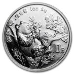 1995 China 1 oz Silver Panda Large Date BU (Sealed)
