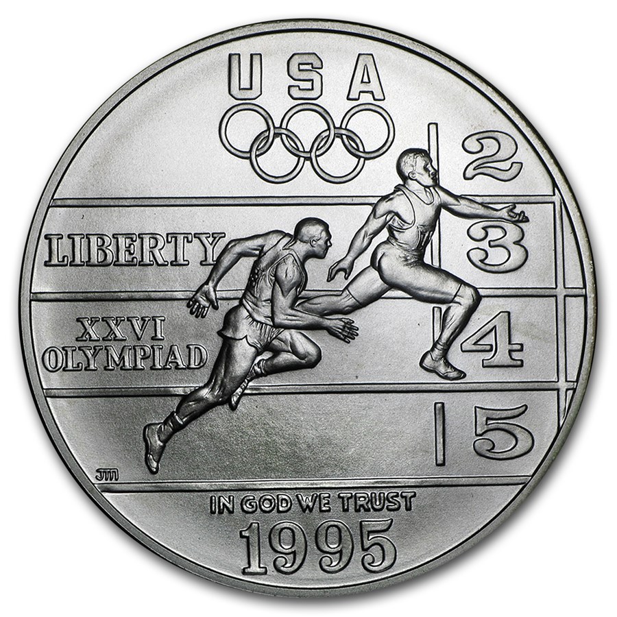 1995-D Olympic Track and Field $1 Silver Commem BU (Capsule only)