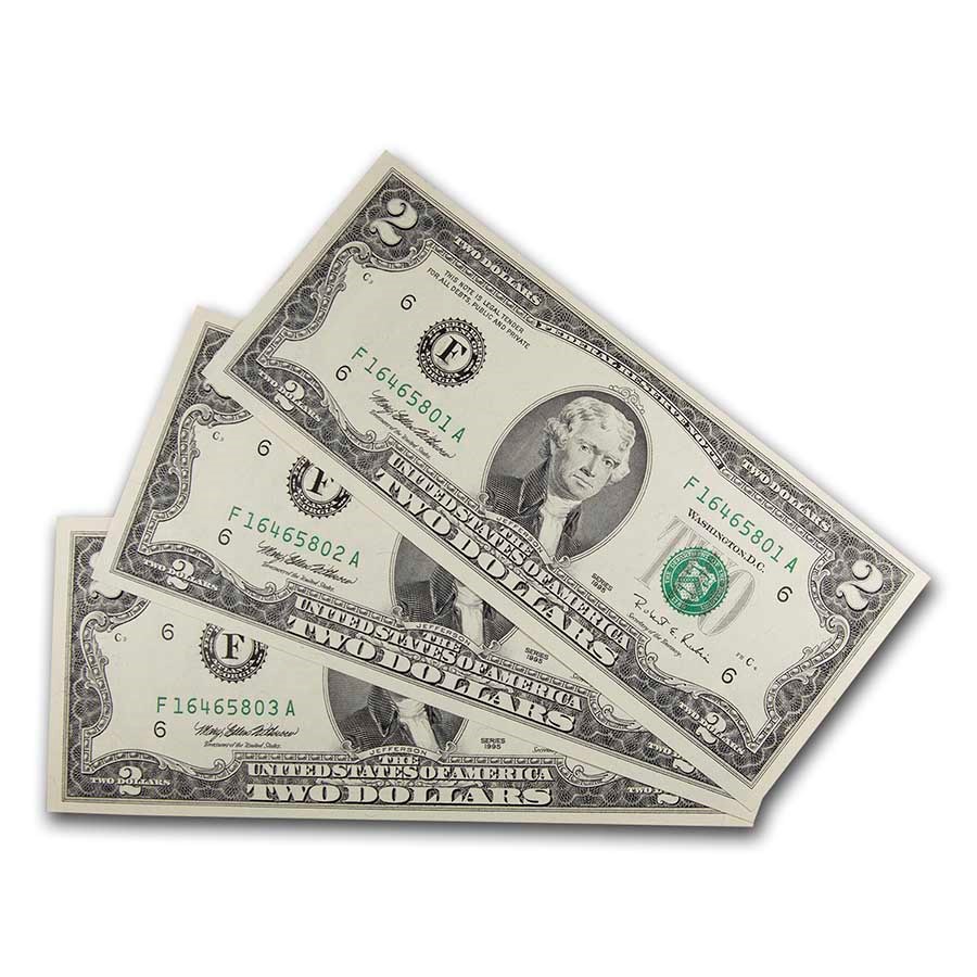 1995 (F-Atlanta) $2.00 FRN CU (Fr#1936-F) 3 Consecutive