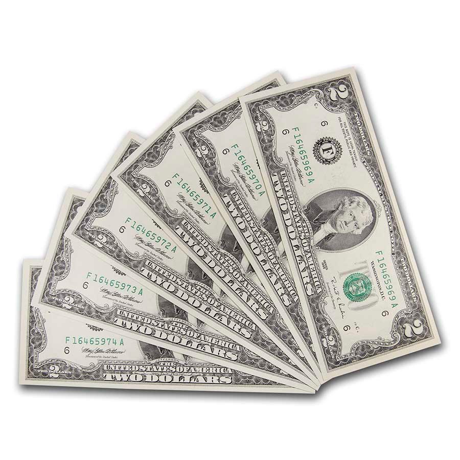 1995 (F-Atlanta) $2.00 FRN CU (Fr#1936-F) 6 Consecutive