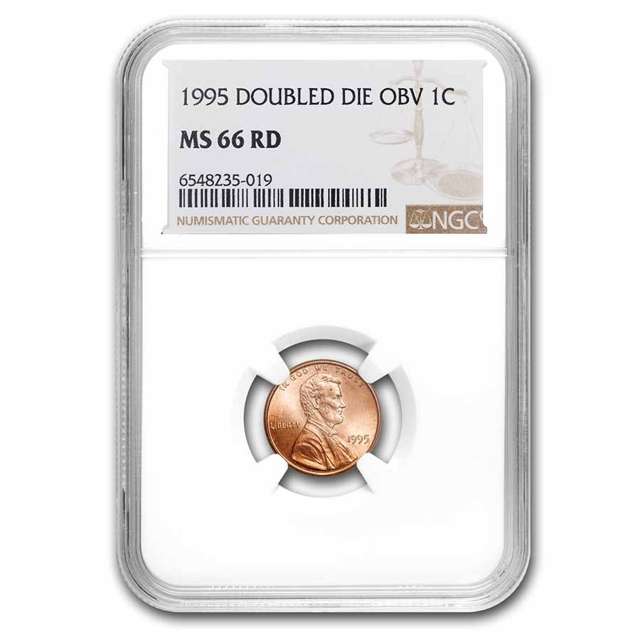 1995 Lincoln Cent Doubled Die Obv MS-66 NGC (Red)