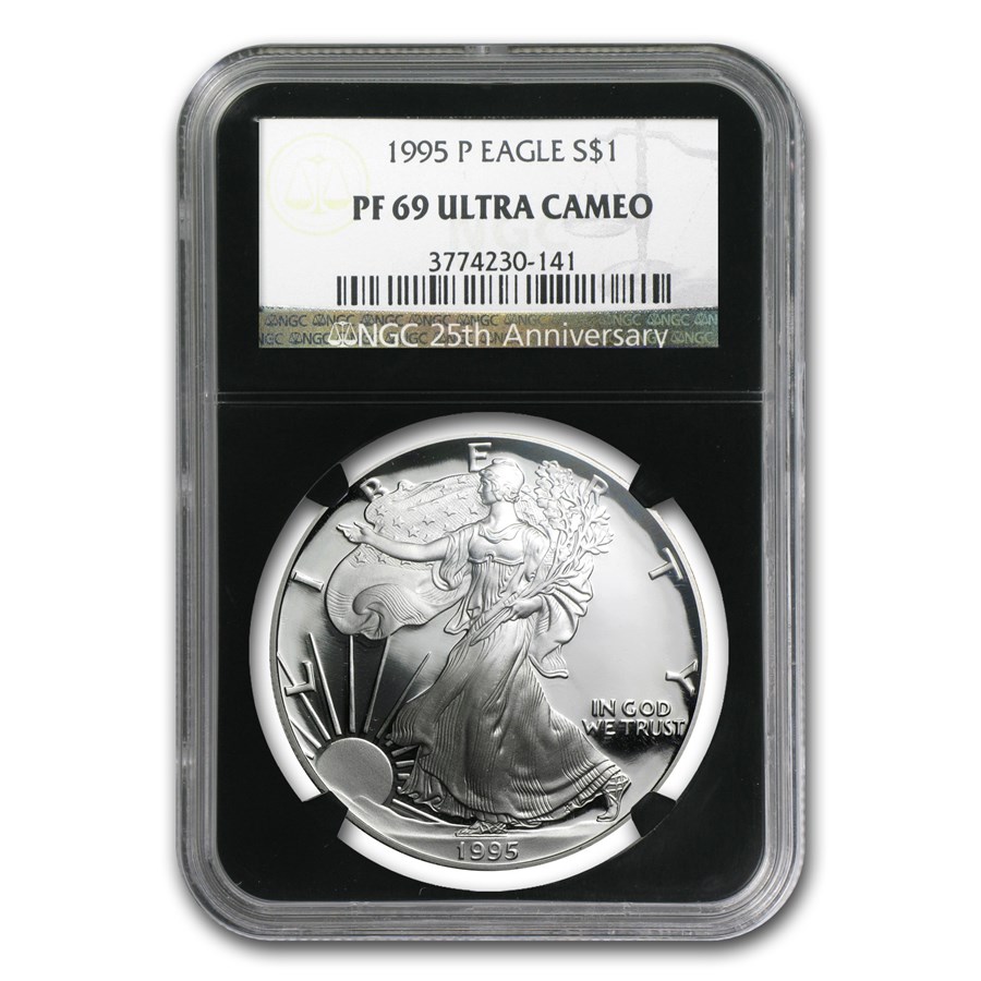 1995-P Proof American Silver Eagle PF-69 NGC (Retro Black Insert)