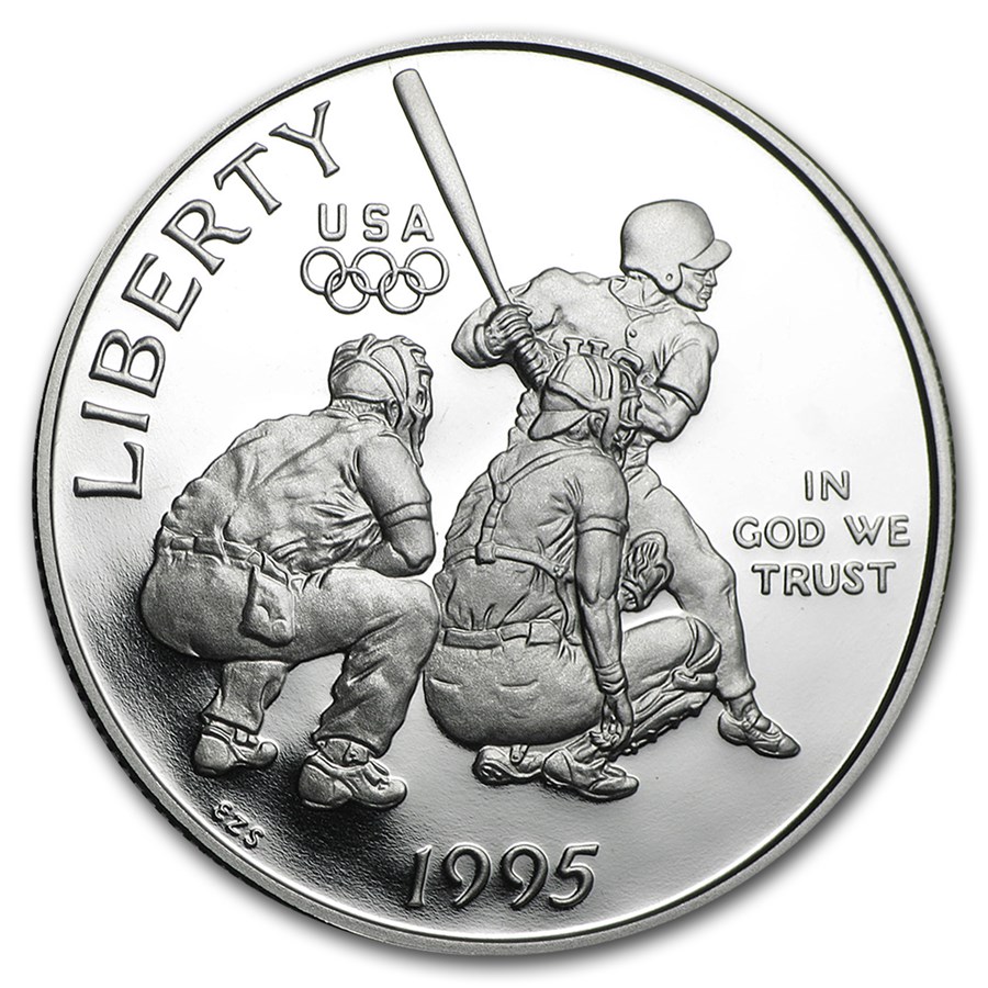1995-S Olympic Baseball 1/2 Dollar Clad Commem PR (Capsule only)