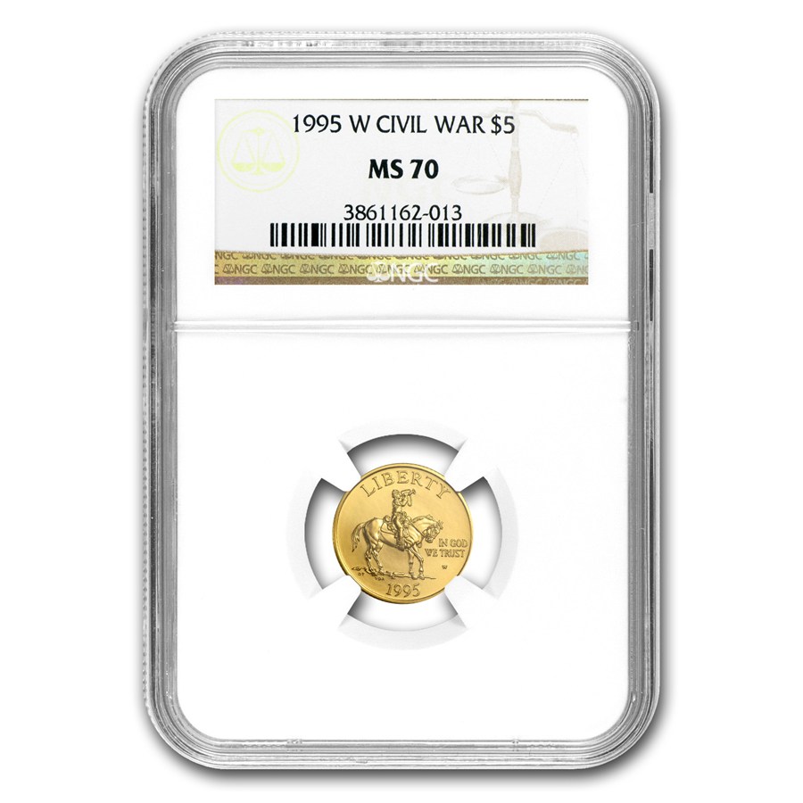 1995-W Gold $5 Commem Civil War MS-70 NGC