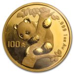 1996 China 1 oz Gold Panda Large Date BU (Sealed)