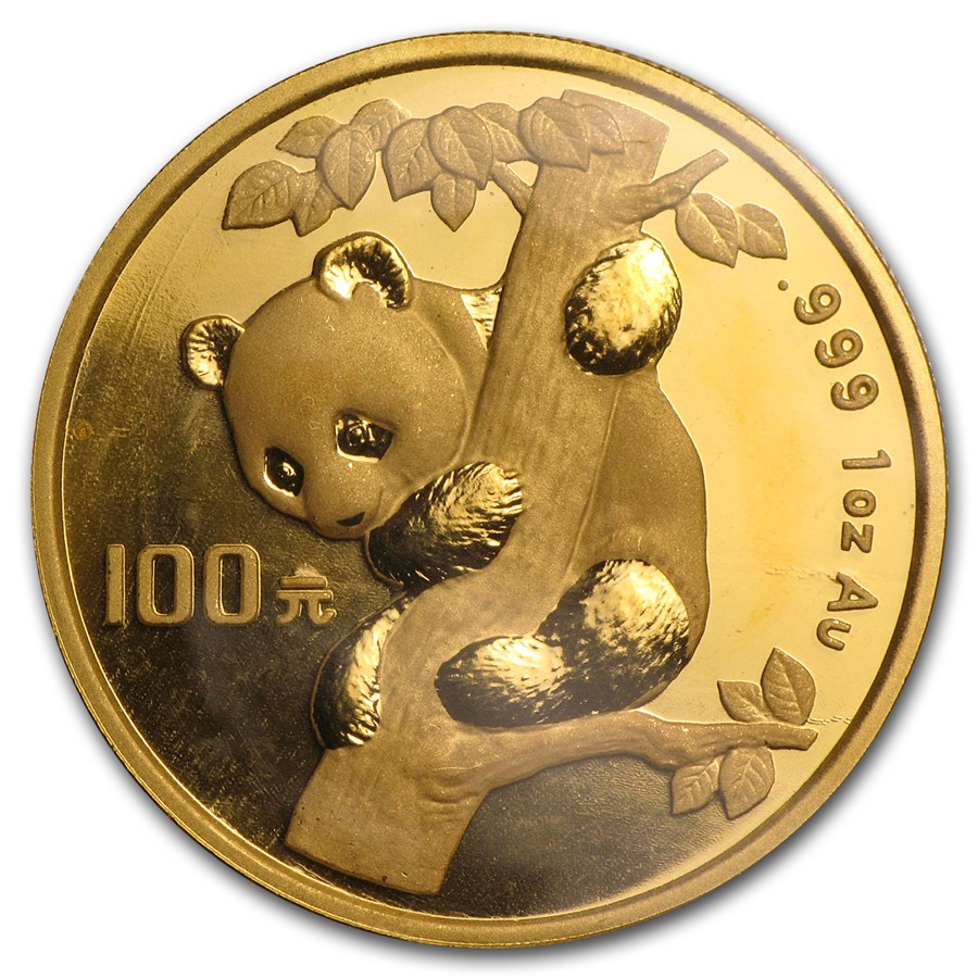1996 China 1 oz Gold Panda Large Date BU (Sealed)