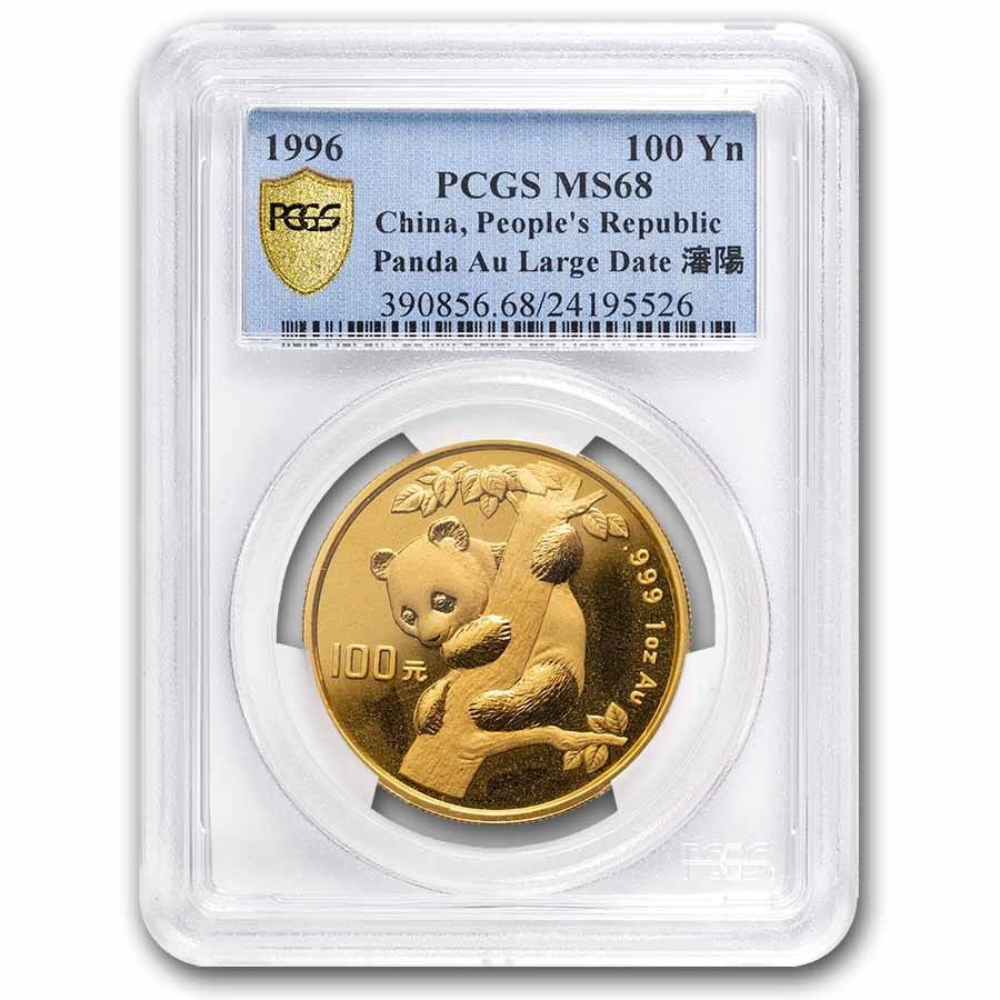1996 China 1 oz Gold Panda Large Date MS-68 PCGS