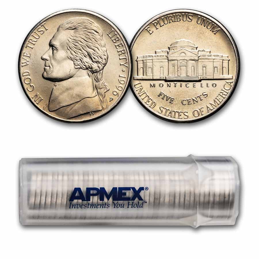 1996-P Jefferson Nickel 40-Coin Roll BU