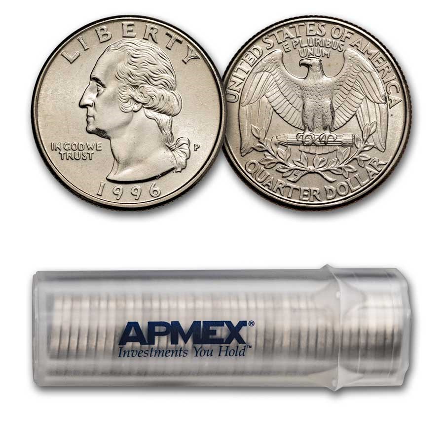 1996-P Washington Quarter 40-Coin Roll BU