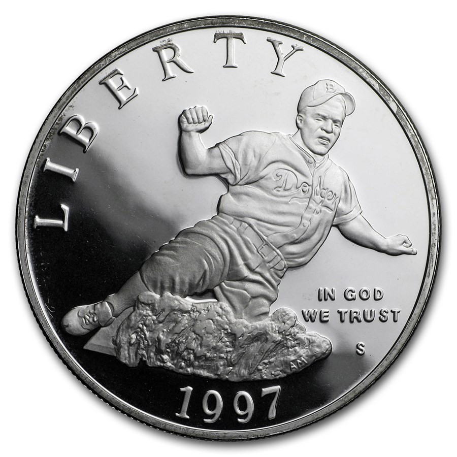 1997-S Jackie Robinson $1 Silver Commem Proof (Capsule only)