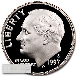 1997-S Roosevelt Dime 50-Coin Roll Proof