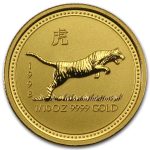 1998 Australia 1/10 oz Gold Lunar Tiger BU (Series I)