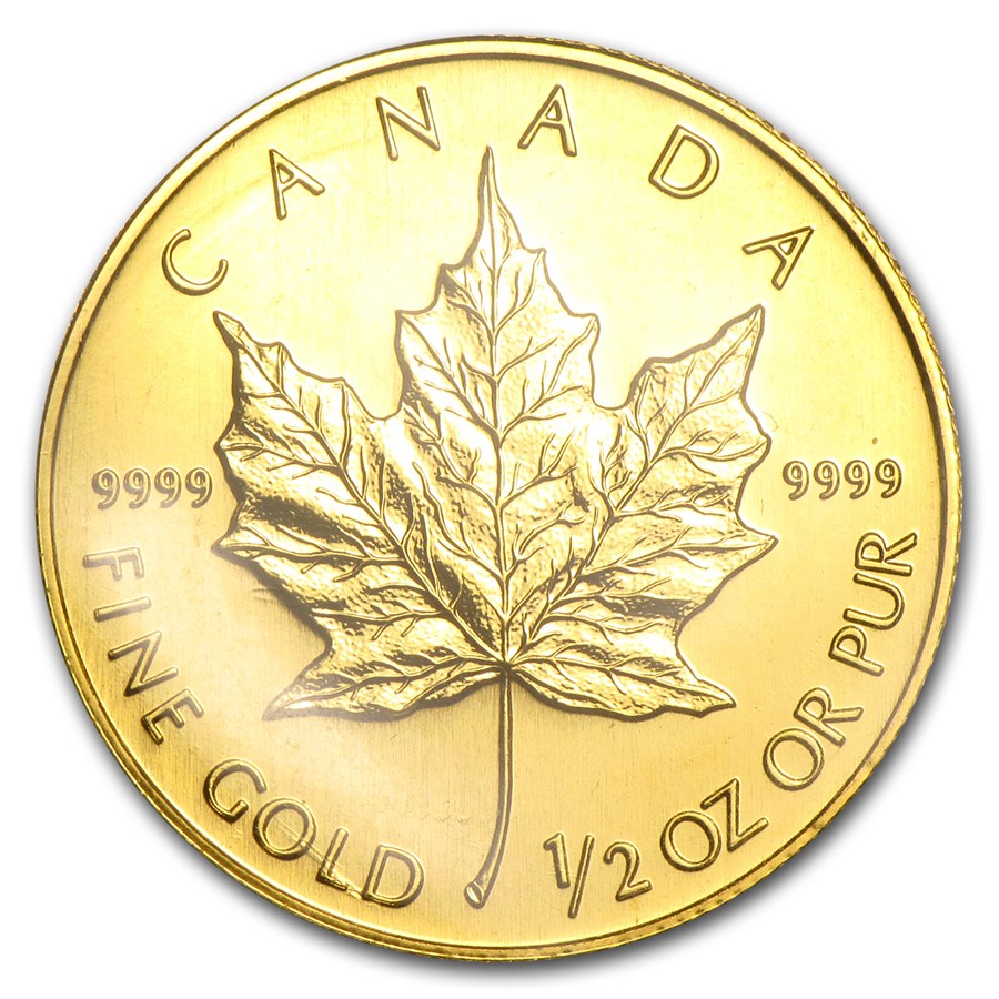 1998 Canada 1/2 oz Gold Maple Leaf BU