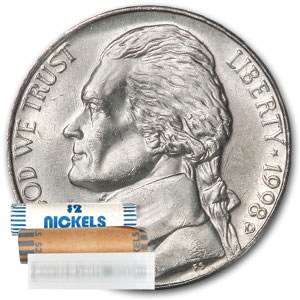 1998-D Jefferson Nickel 40-Coin Roll BU