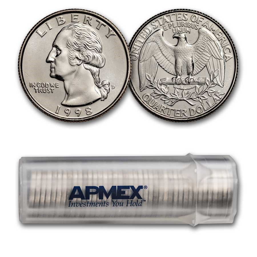 1998-D Washington Quarter 40-Coin Roll BU