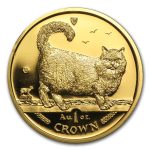 1998 Isle of Man 1 oz Gold Birman Cat BU