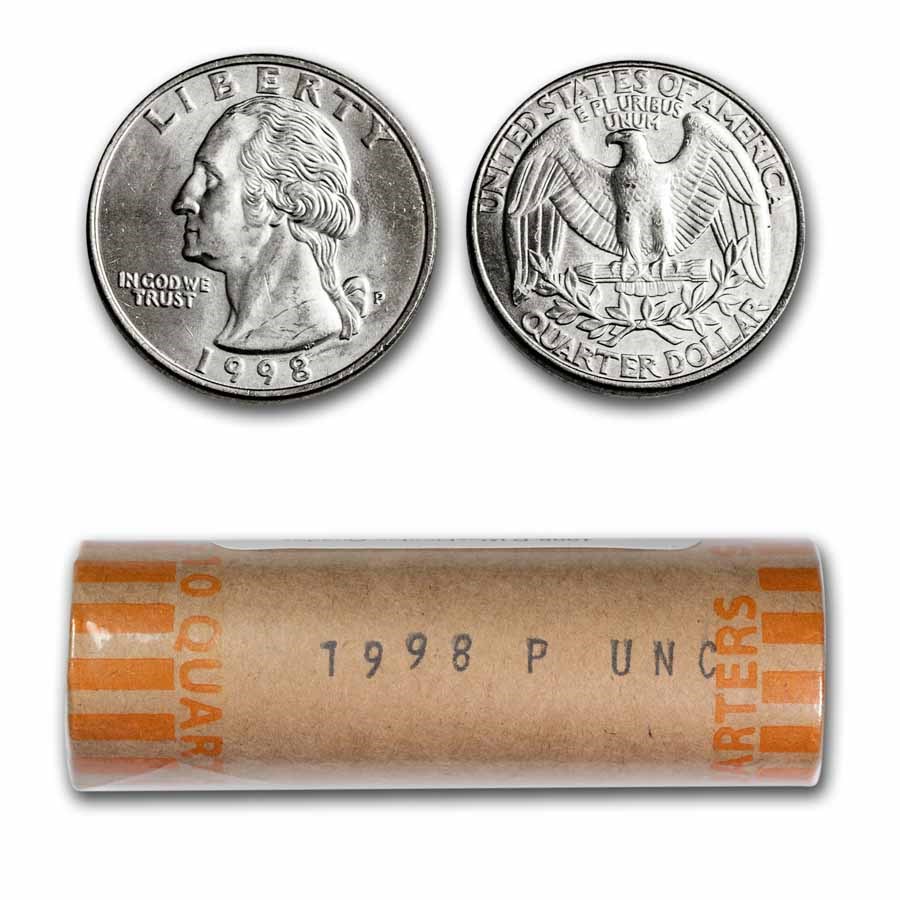 1998-P Washington Quarter 40-Coin Roll BU