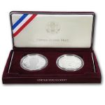 1998-S 2-Coin Silver Dollar Kennedy BU & Proof Set (w/Box & COA)