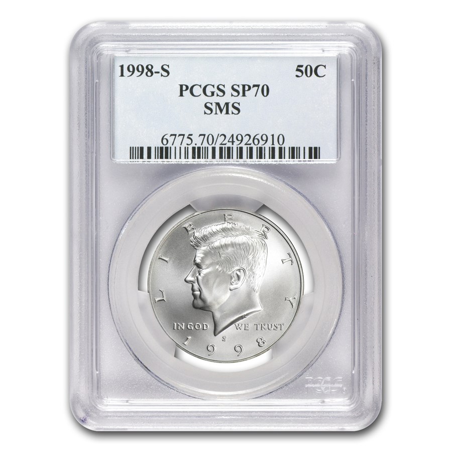 1998-S Silver John F. Kennedy 1/2 Dollar Matte SP-70 PCGS
