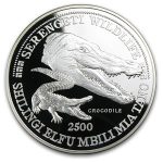 1998 Tanzania 5 oz Silver 2500 Shilingi Crocodile Proof
