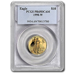 1998-W 1/4 oz Proof American Gold Eagle PR-69 PCGS