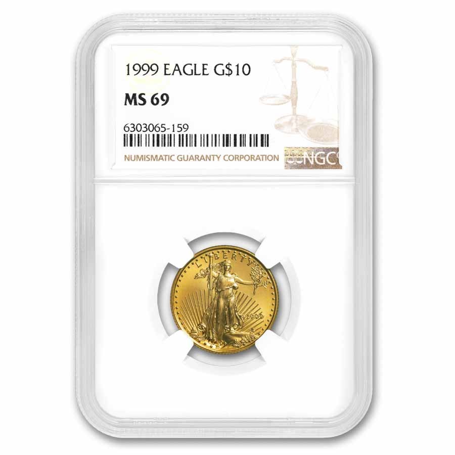 1999 1/4 oz American Gold Eagle MS-69 NGC