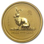 1999 Australia 1/4 oz Gold Lunar Rabbit BU (Series I)