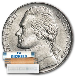 1999-D Jefferson Nickel 40-Coin Roll BU