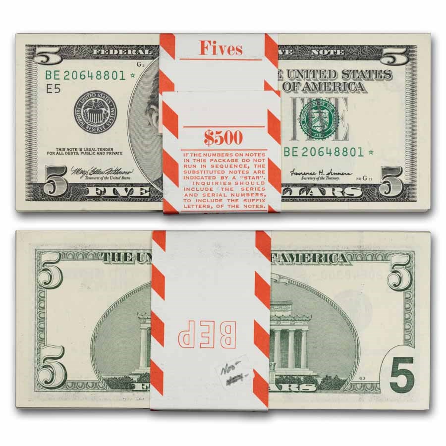 1999* (E-Richmond) $5 FRN CU (Fr#1987-E*) 100 Consec. Star Notes