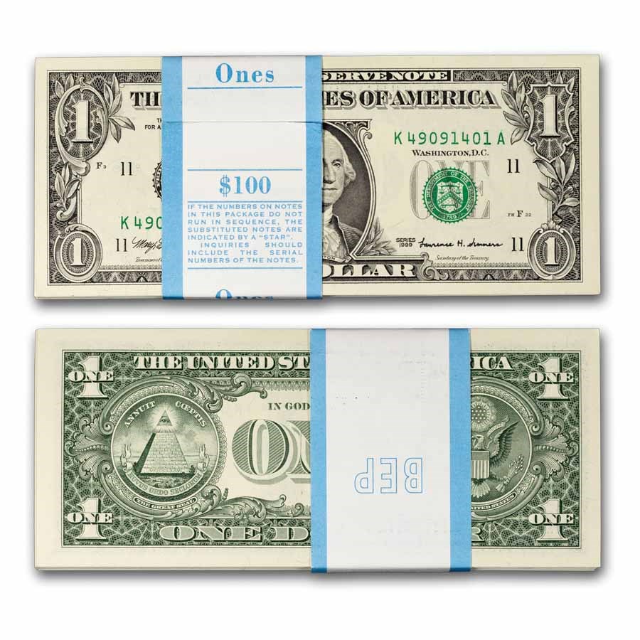 1999 (K-Dallas) $1.00 FRN CU (Fr#1925-K), 100 Consecutive