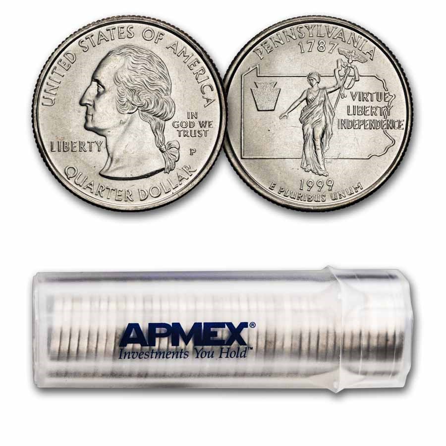 1999-P Pennsylvania Statehood Quarter 40-Coin Roll BU