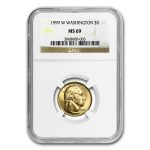 1999-W Gold $5 Commem George Washington MS-69 NGC
