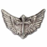 2.25 oz Hand Poured Silver Winged Cross