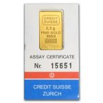2.5 gram Gold Bar - Credit Suisse (In Assay)