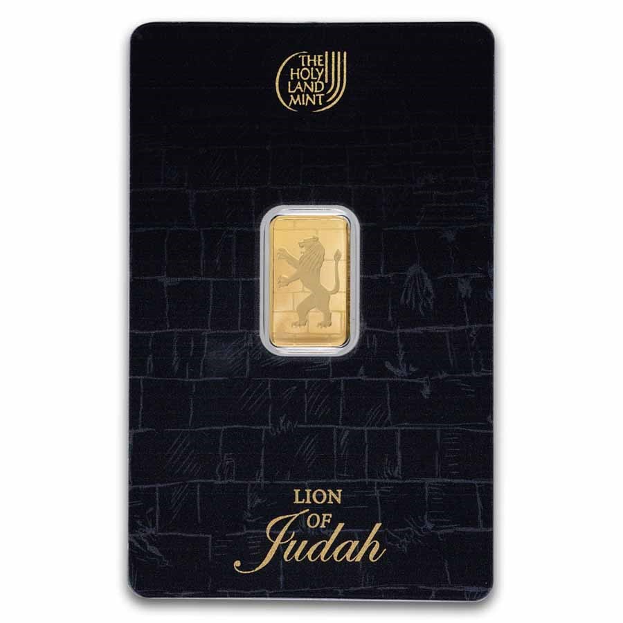 2.5 gram Gold Bar - Holy Land Mint Lion of Judah (In Assay)