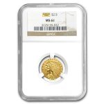 $2.50 Indian Gold Quarter Eagle MS-61 NGC