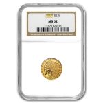 $2.50 Indian Gold Quarter Eagle MS-62 NGC