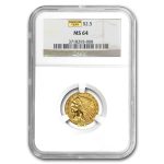 $2.50 Indian Gold Quarter Eagle MS-64 NGC