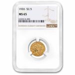 $2.50 Indian Gold Quarter Eagle MS-65 NGC