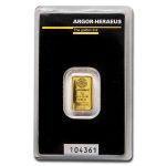 2 gram Gold Bar - Argor-Heraeus KineBar Design (In Assay)