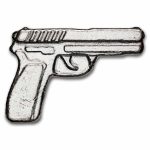 2 oz Hand Poured Silver Bar - 3D Pistol Handgun