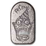 2 oz Hand Poured Silver - Zombie Tombstone (w/Bag)