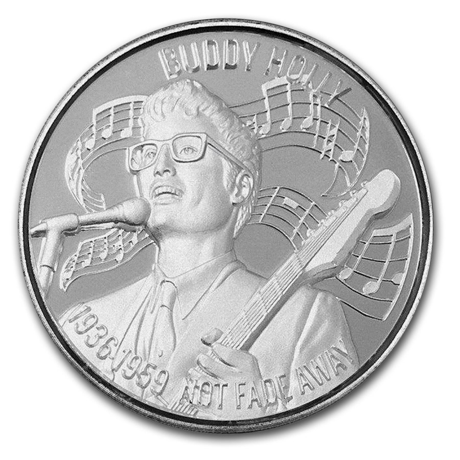 2 oz Silver UHR Round - American Music Icon Series: Buddy Holly