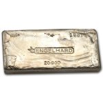 20 oz Silver Bar - Engelhard (Cast, Poured, Bull Logo)