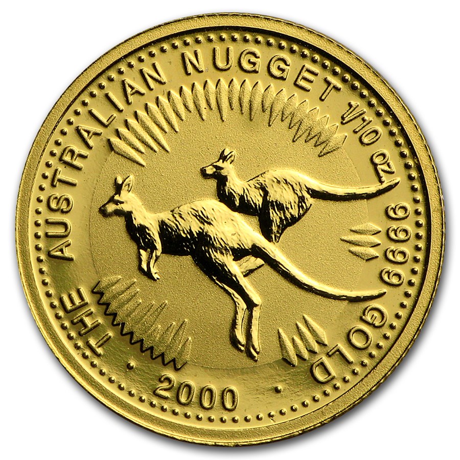 2000 Australia 1/10 oz Gold Nugget BU